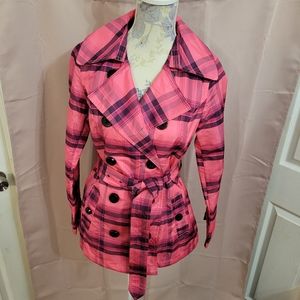 Pink Envelope Raincoat Pink plaid